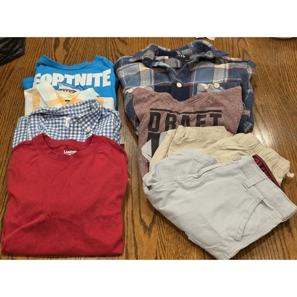 Boys Size 10-12 MD Lot of 8 Pieces Shirts Shorts Back To School Gap Lands End